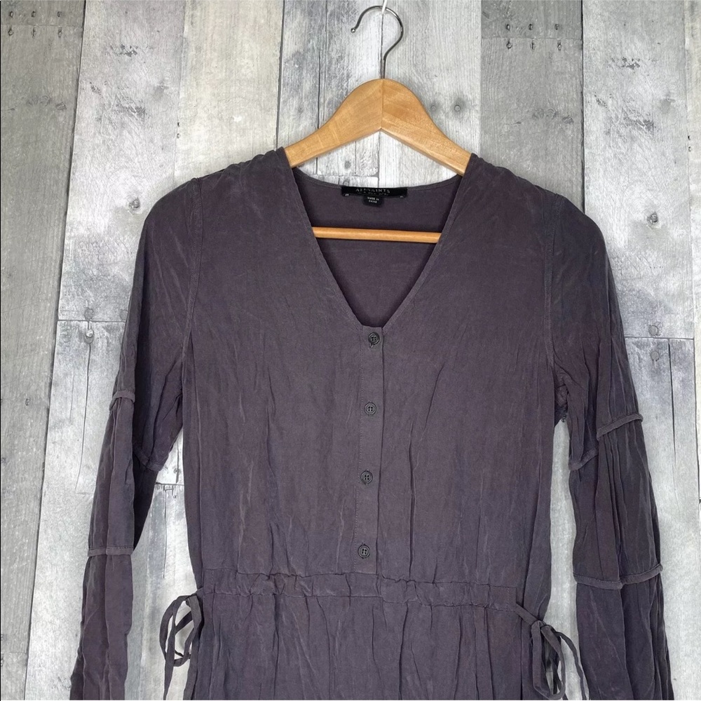 AllSaints Gray Purple Nora Dress - Picture 4 of 7